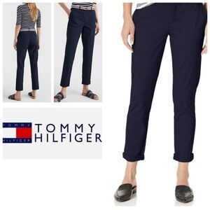 Tommy Hilfiger Hampton Mid-Rise Navy Blue Chino Pants